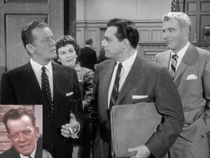 WILLIAM TALMAN, BARBARA HALE, RAYMOND BURR, WILLIAM HOPPER IN CASE OF THE LAZY LOVER